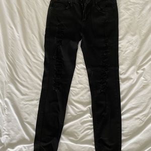 Black Distressed Skinny Jeans